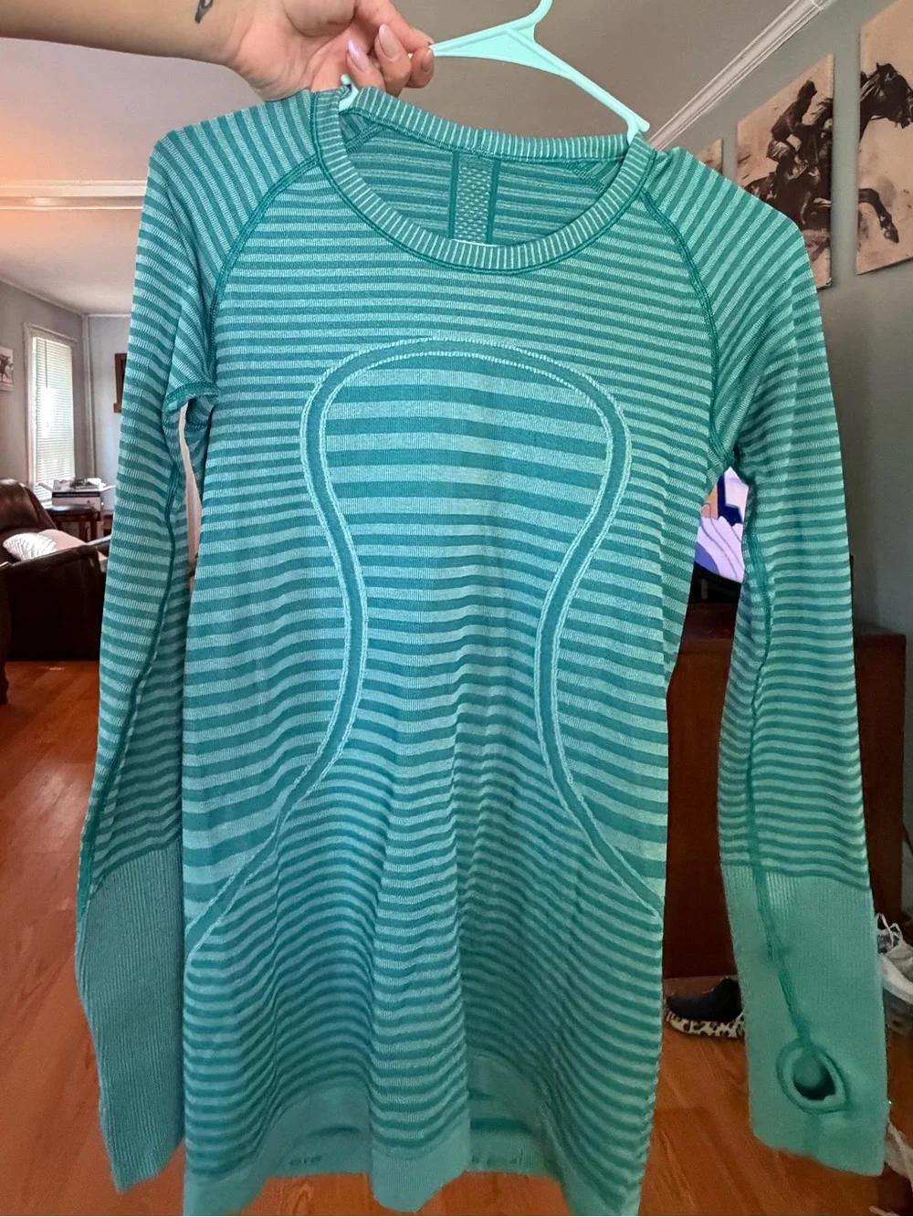 lululemon swiftly tech long sleeve in Heathered Forage Teal size 6 NWOT